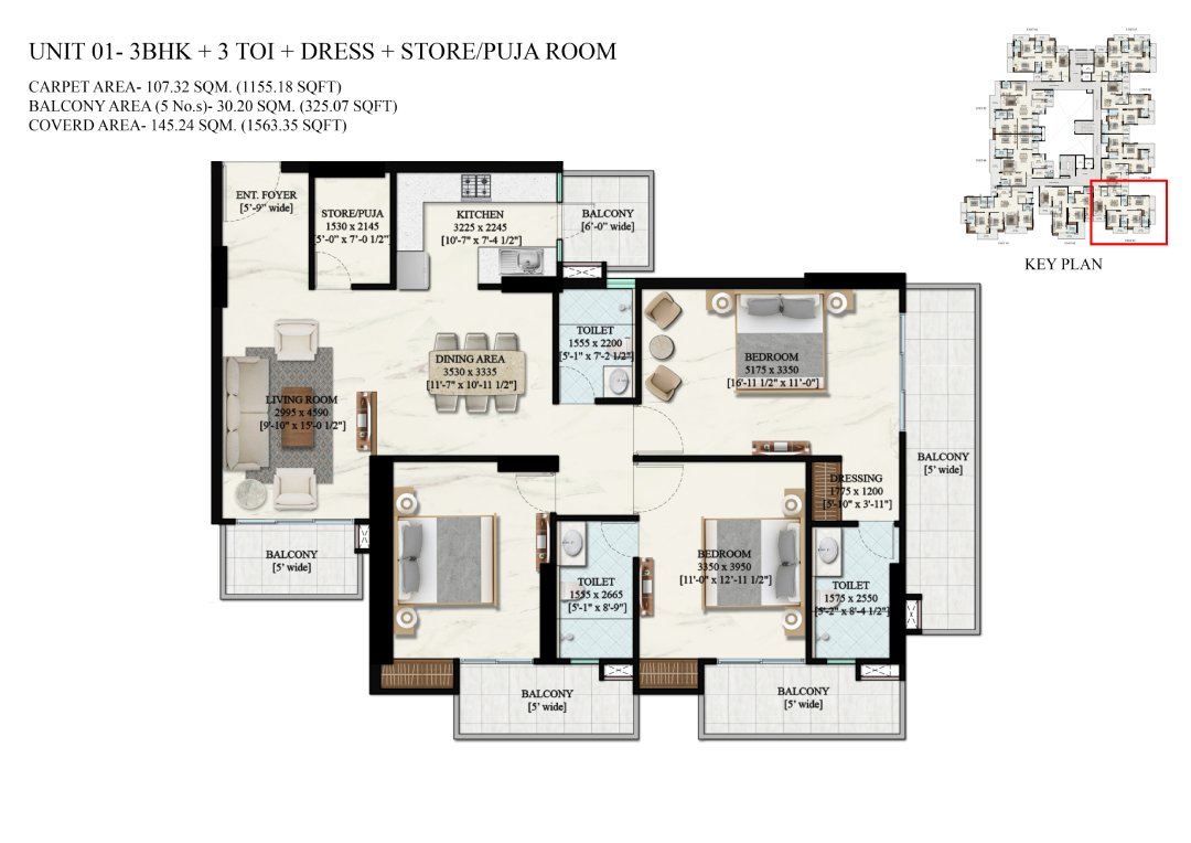 Zenith Vista 3BHK + S